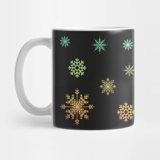 Bright Orange Ombre Faux Glitter Snowflakes Mug